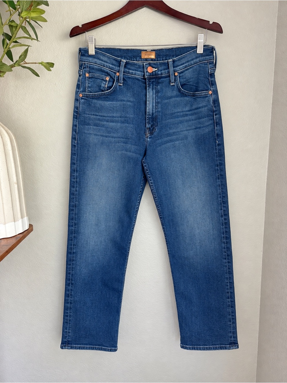 MOTHER The Newbie Ankle Jeans 27 Nip It In The Butt High Rise Straight Blue